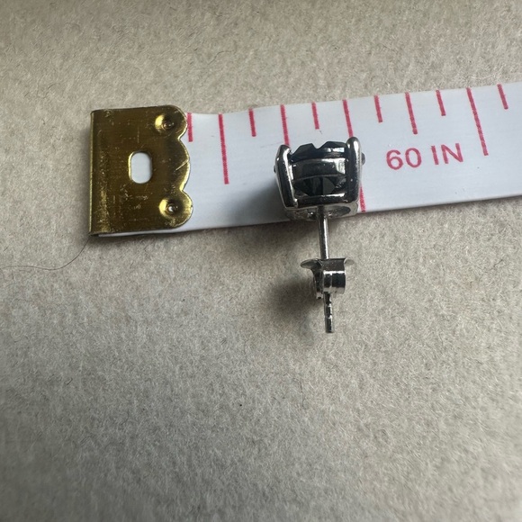 Sterling Silver 925 Stamped Black Onyx Stud Earrings New! Unique Cut - Picture 14 of 16